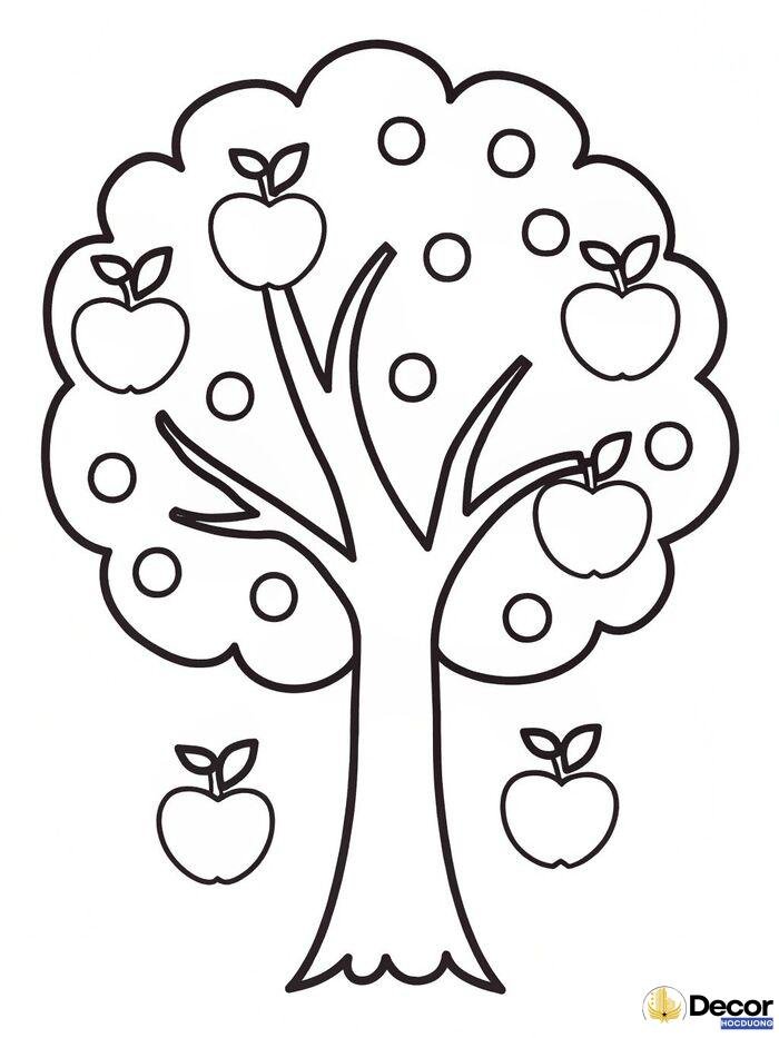 cây xanh hoạt hình tô màu