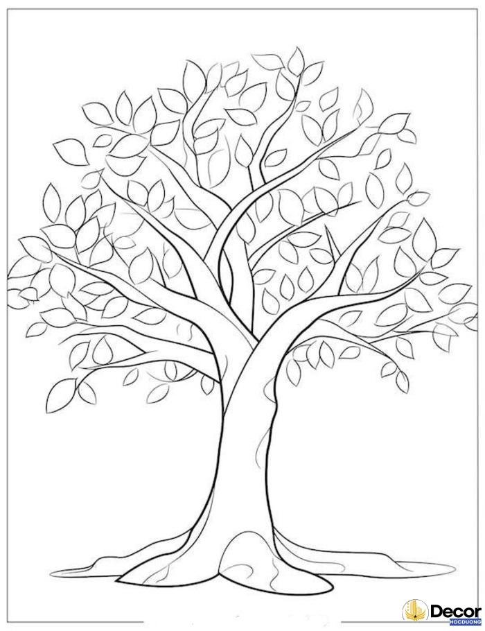 cây xanh tranh đen trắng tô màu