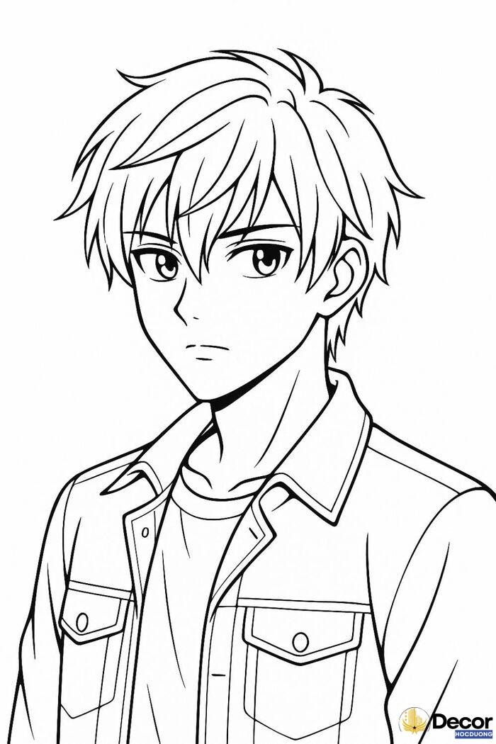 hình anime tô màu cực xinh cho nam