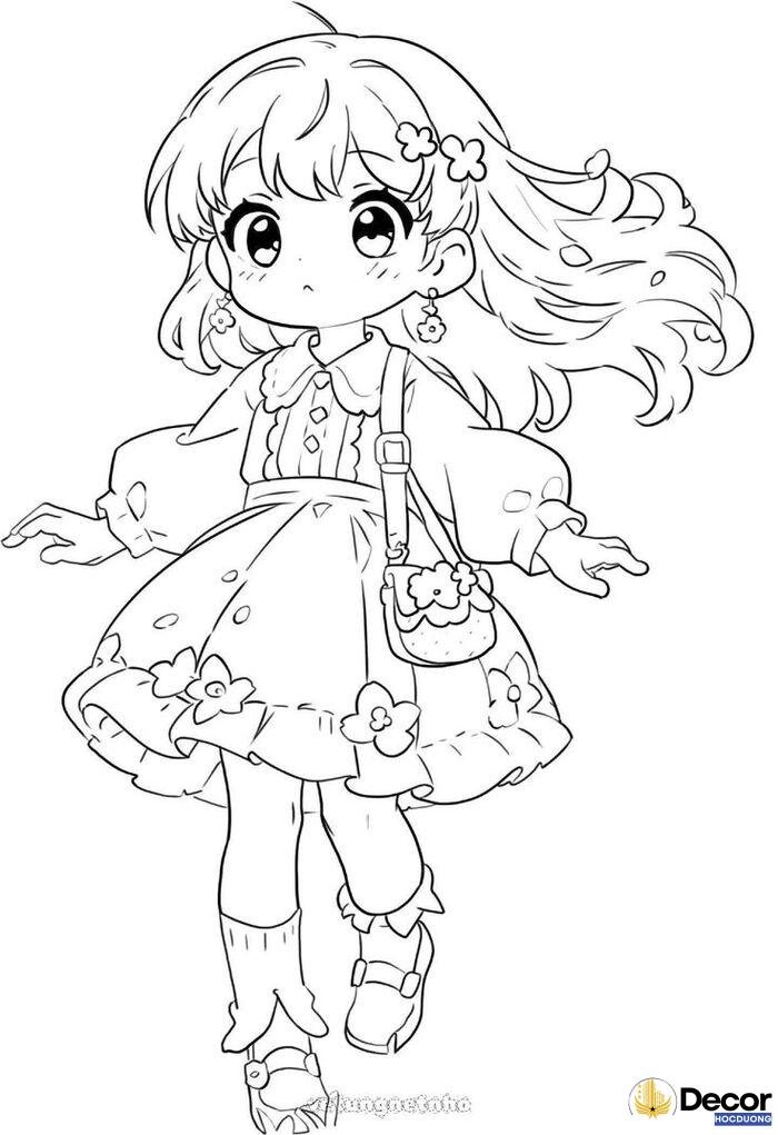 hình anime tô màu cực xinh