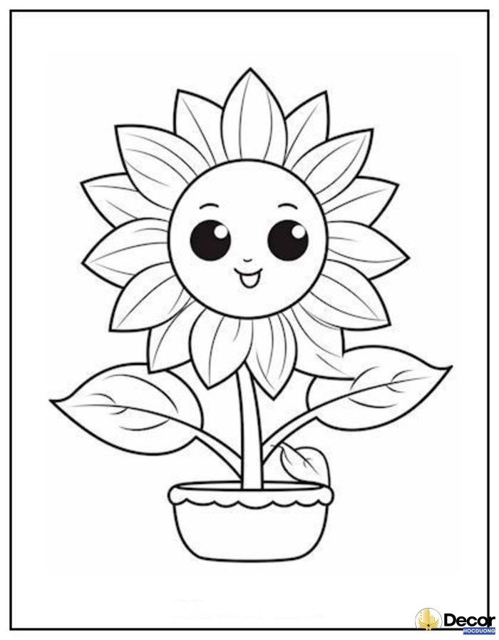 hình bông hoa tô màu dễ in