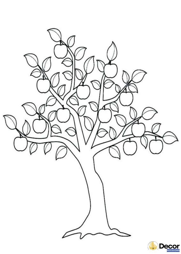 hình cây xanh tô màu dễ dàng