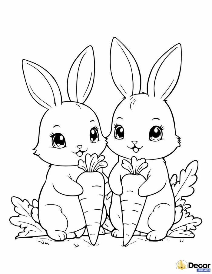 hình con thỏ tô màu thiếu nhi