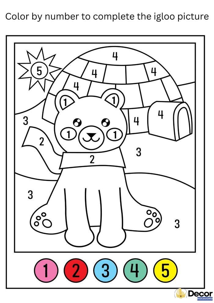 hình nối số bé tập tô