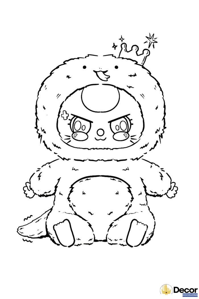 hình tô màu baby three cute nhất