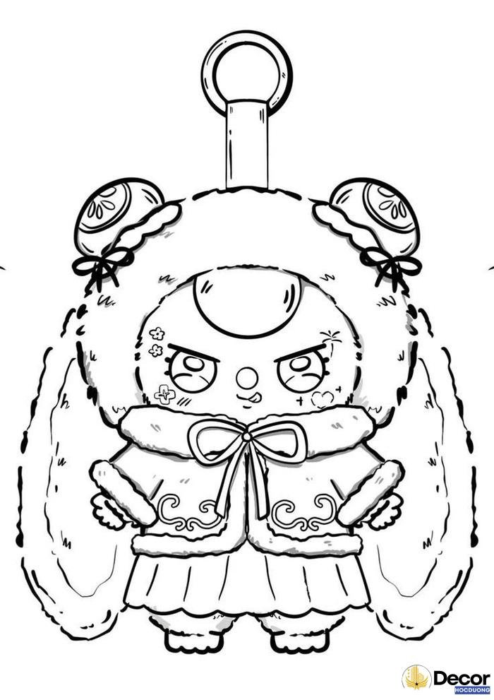 hình tô màu baby three