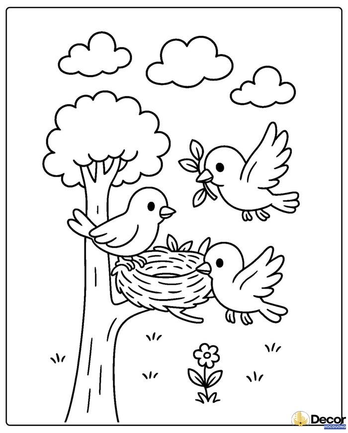 hình tô màu bé học chữ