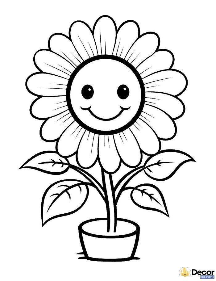 hình tô màu bông hoa đáng yêu