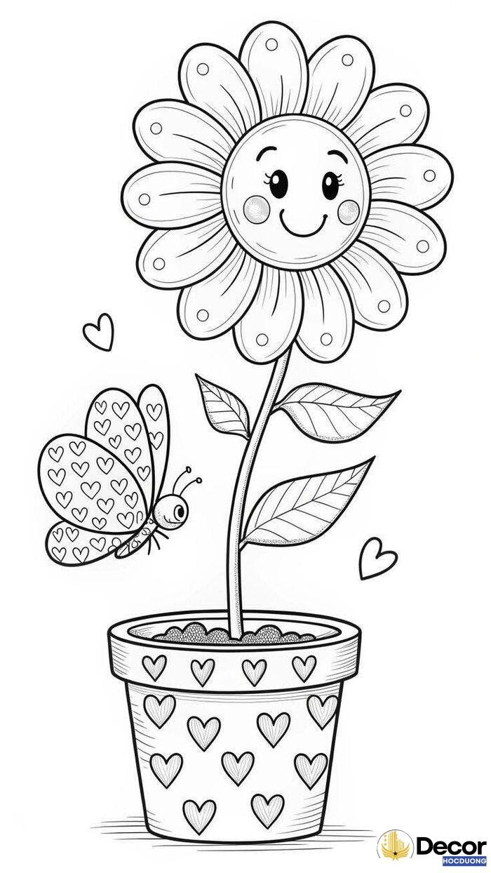 hình tô màu bông hoa