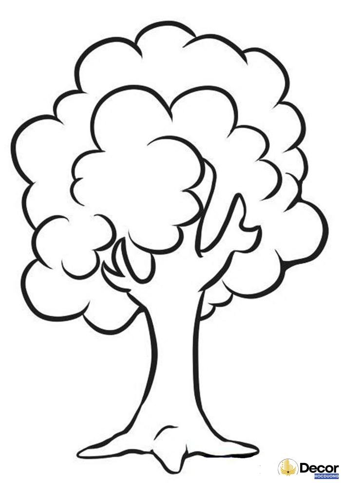 hình tô màu cây xanh đáng yêu