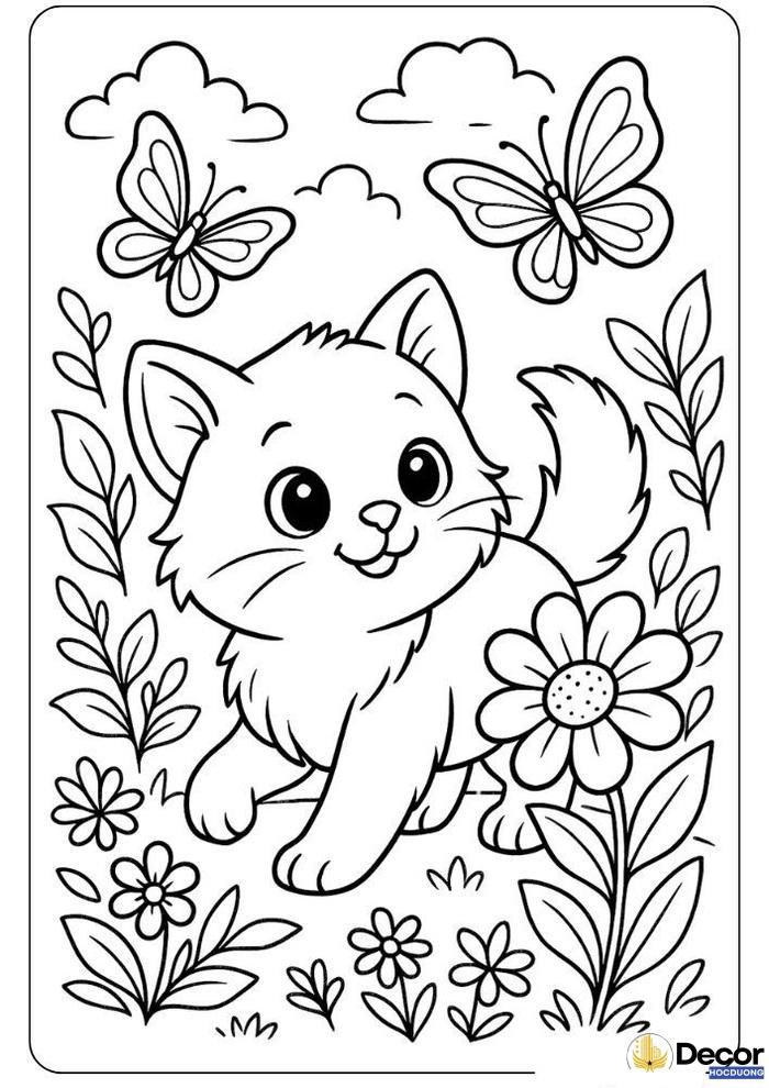 hình tô màu con mèo