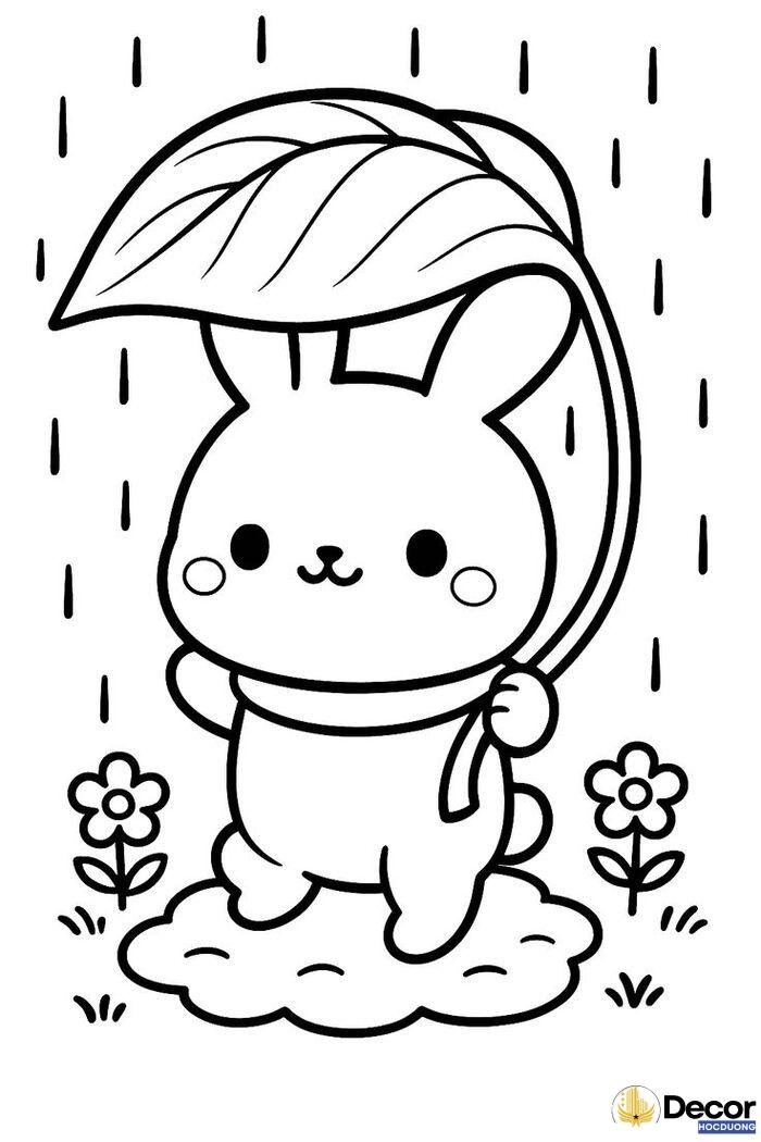 hình tô màu con thỏ đáng yêu