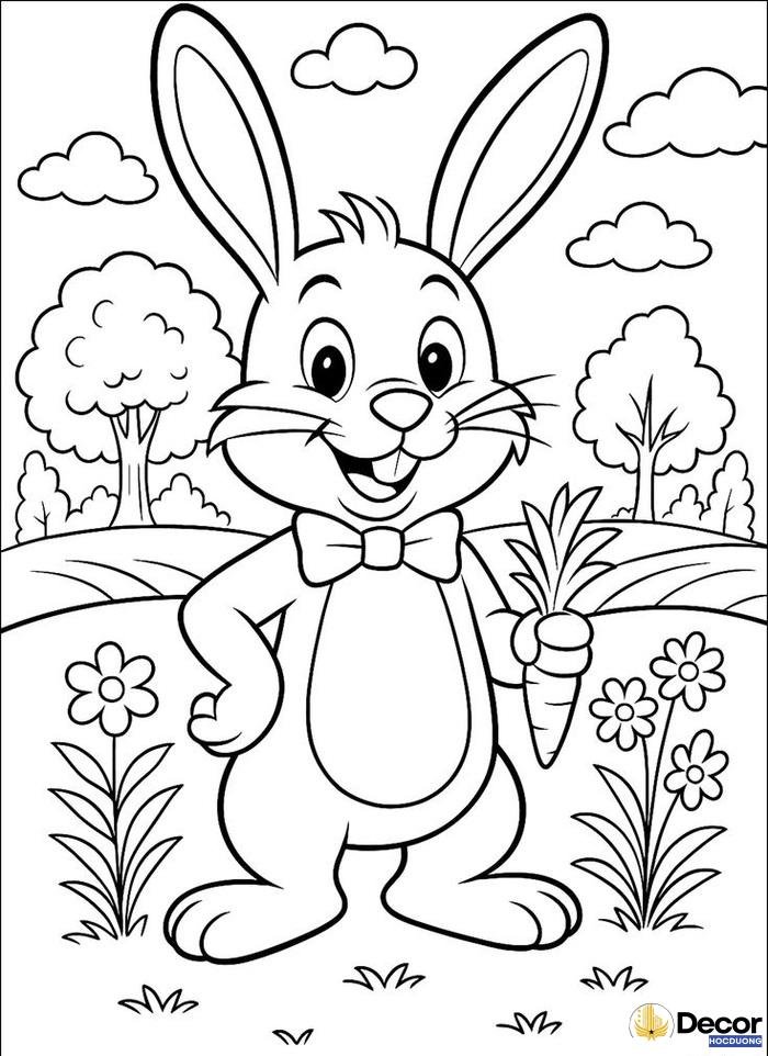 hình tô màu con thỏ