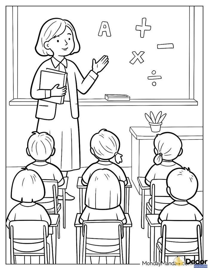 hình tô màu hoa đẹp tặng cô