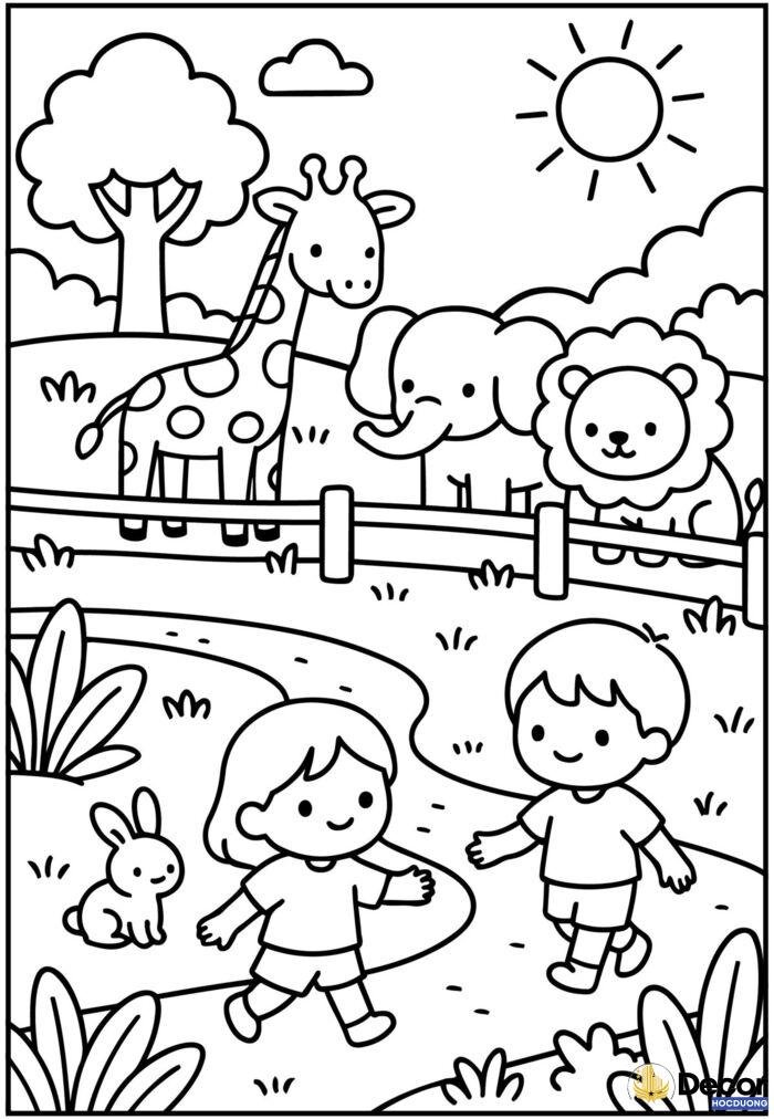 hình tô màu hoạt hình dễ thương cho bé