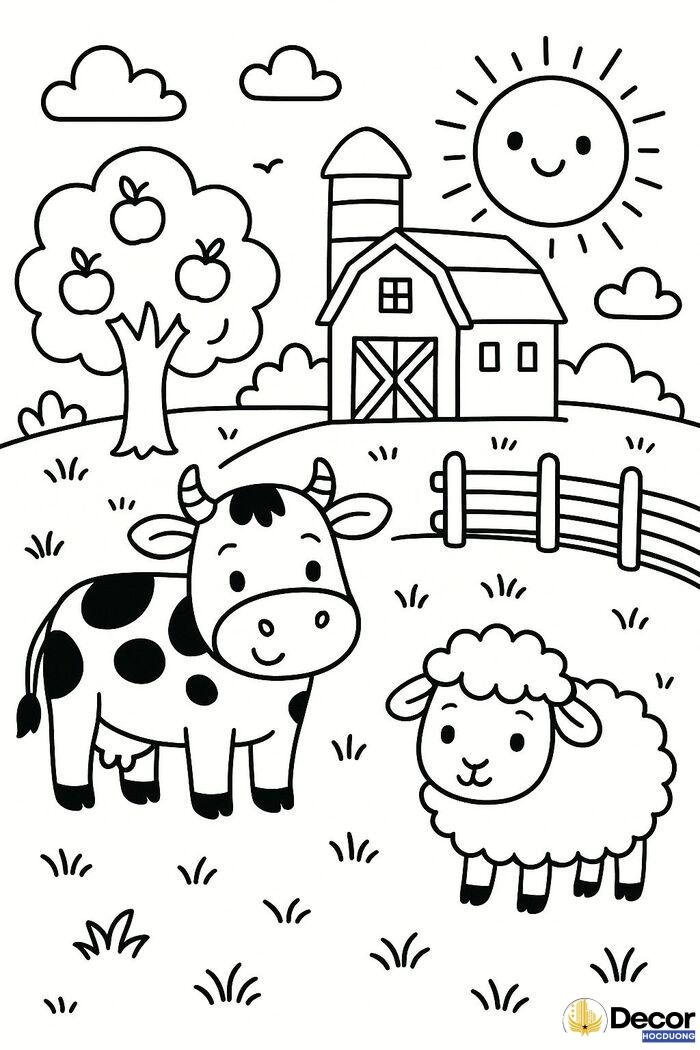 hình tô màu hoạt hình phù hợp bé 6 tuổi