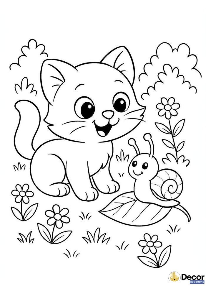 hình tô màu học tập dễ thương