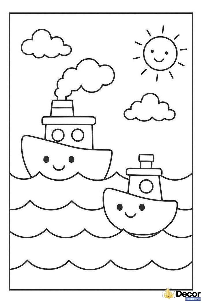 hình tô màu học tập thiếu nhi