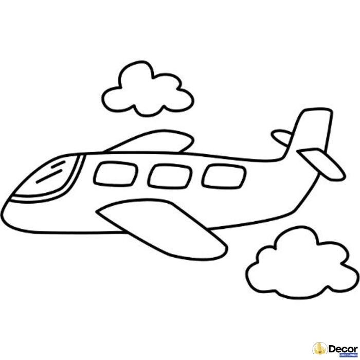 hình tô màu máy bay dễ hiểu cho bé