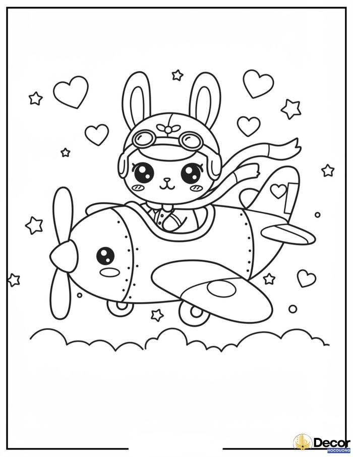 hình tô màu máy bay dễ tô