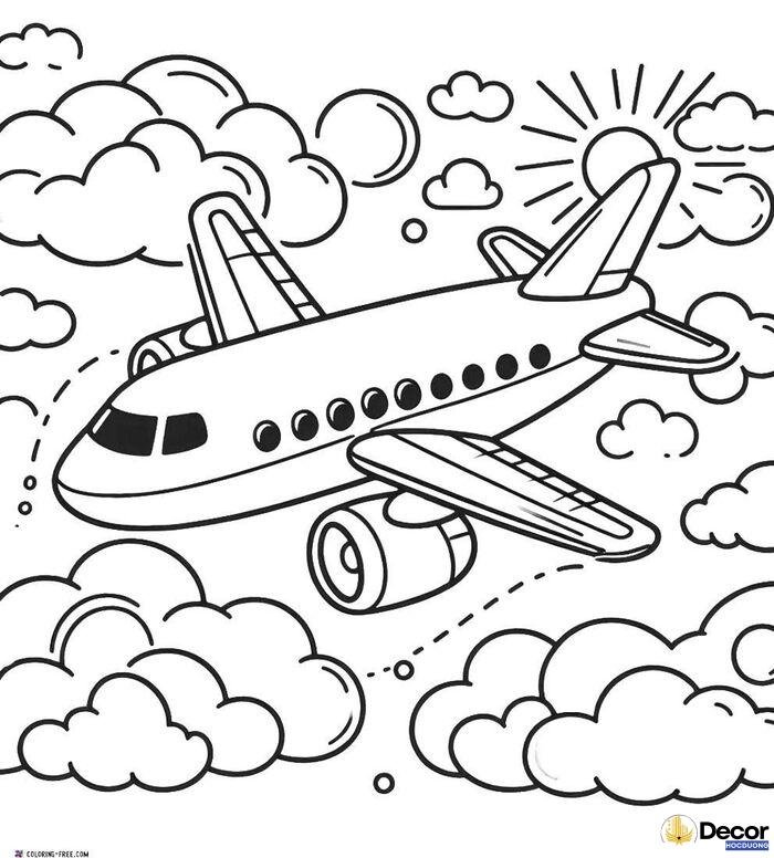 hình tô màu máy bay đẹp