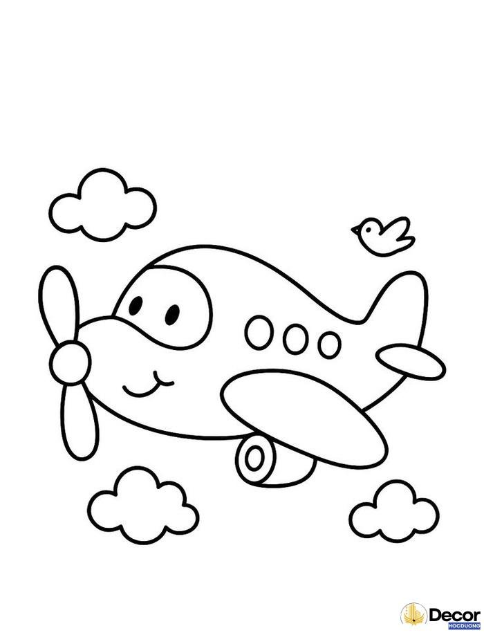 hình tô màu máy bay đồ chơi
