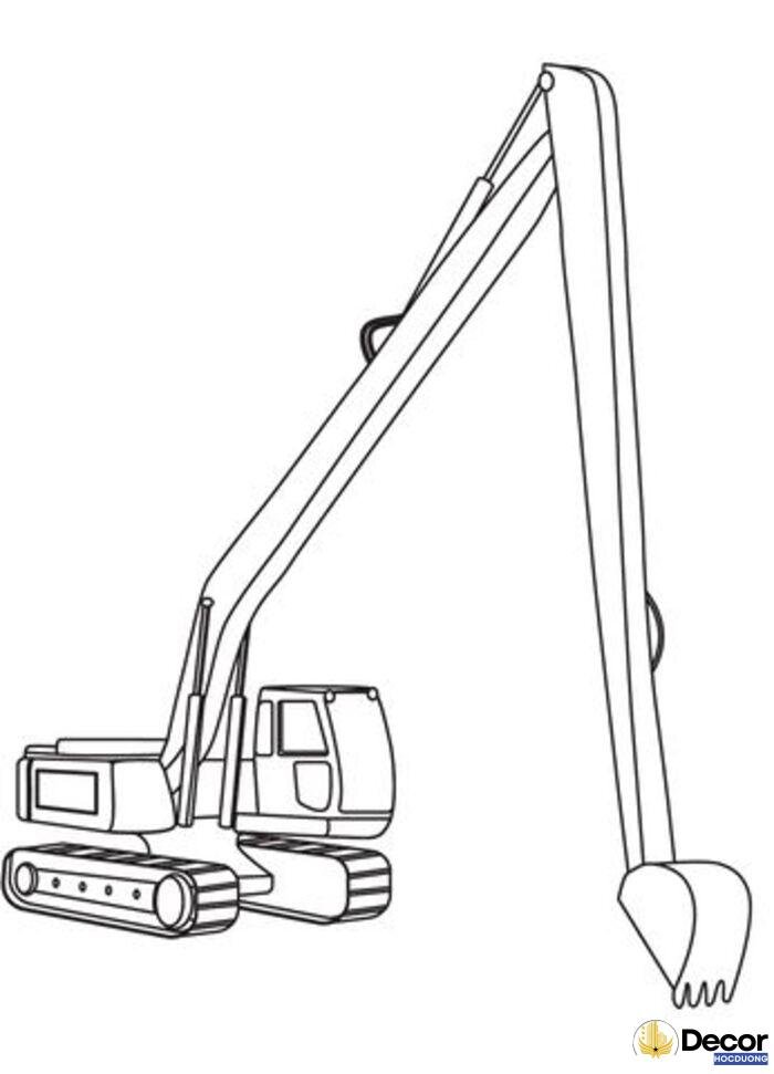hình tô màu máy xúc cho bé 6 tuổi