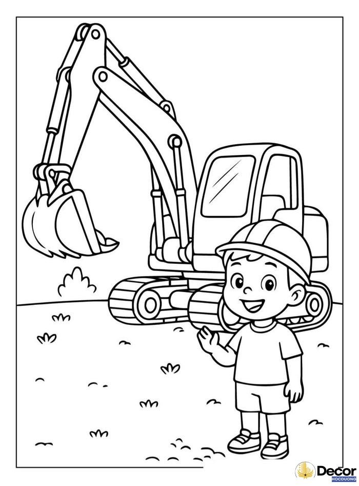 hình tô màu máy xúc đẹp