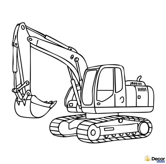 hình tô màu máy xúc sinh động