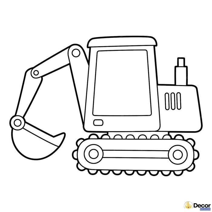 hình tô màu máy xúc vui nhộn