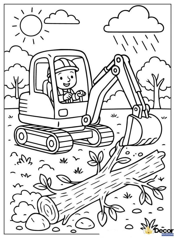 hình tô màu máy xúc