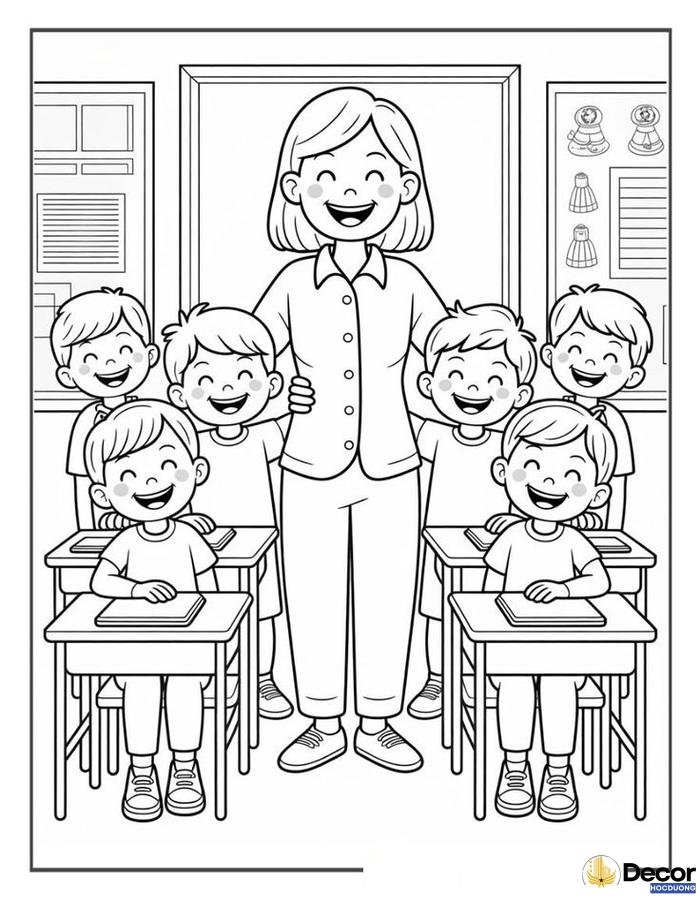 hình tô màu ngày nhà giáo việt nam