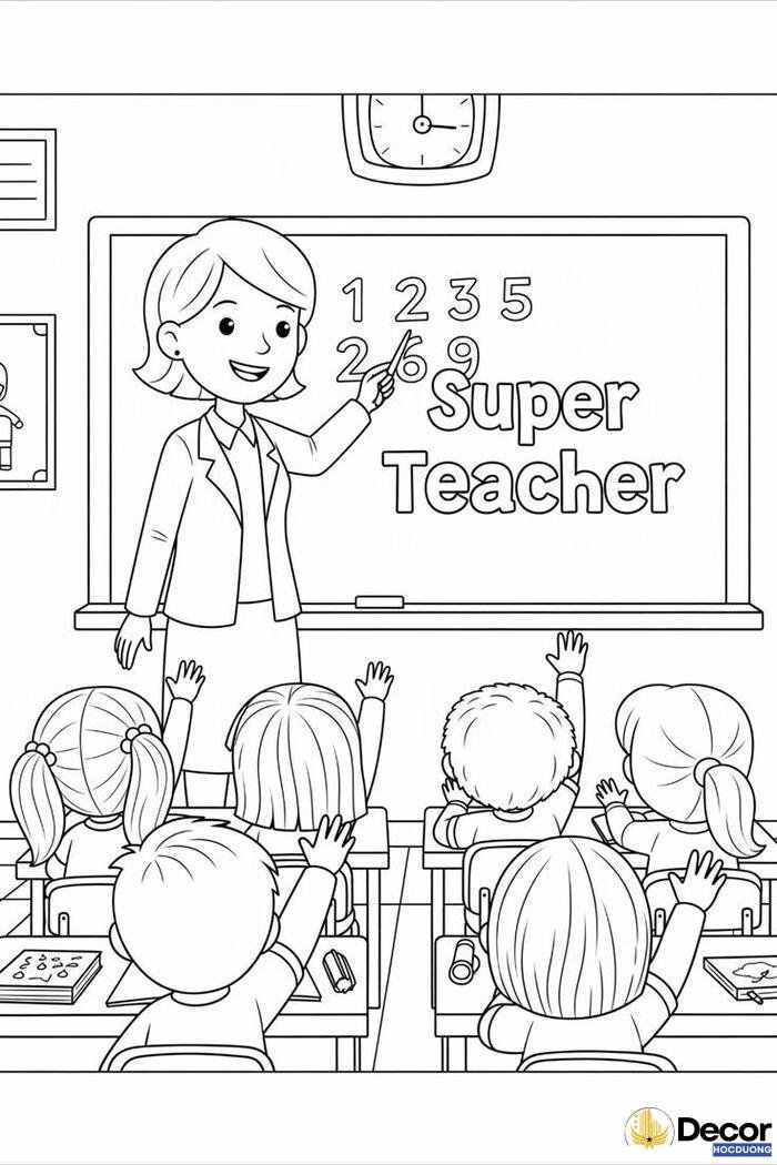 hình tô màu ngày tri ân thầy cô