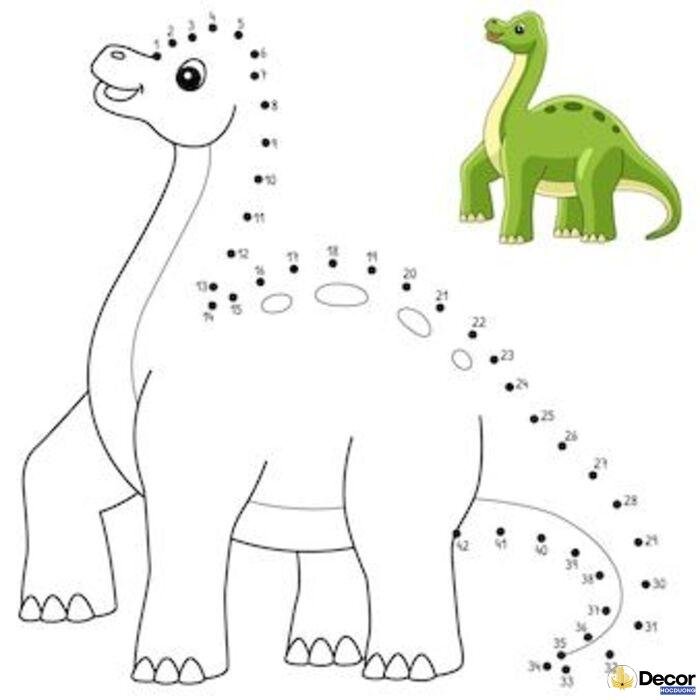 hình tô màu nối số cho trẻ em