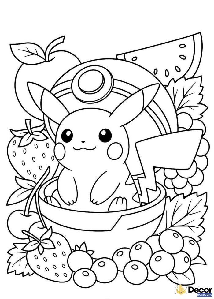 hình tô màu pikachu