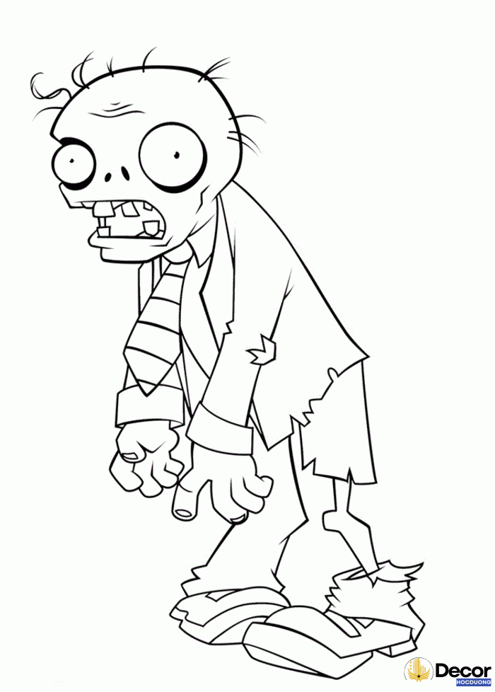 hình tô màu plants và zombies ngộ nghĩnh