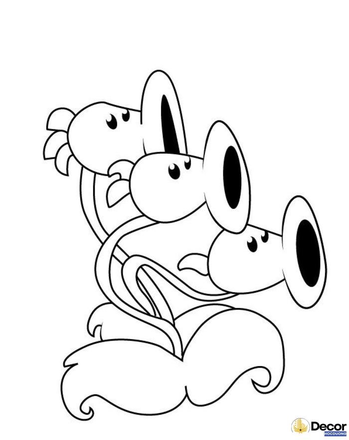 hình tô màu plants vs zombies cho trẻ em