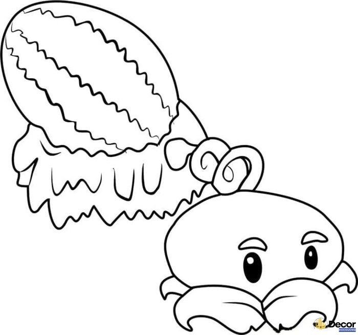 hình tô màu plants vs zombies đáng yêu