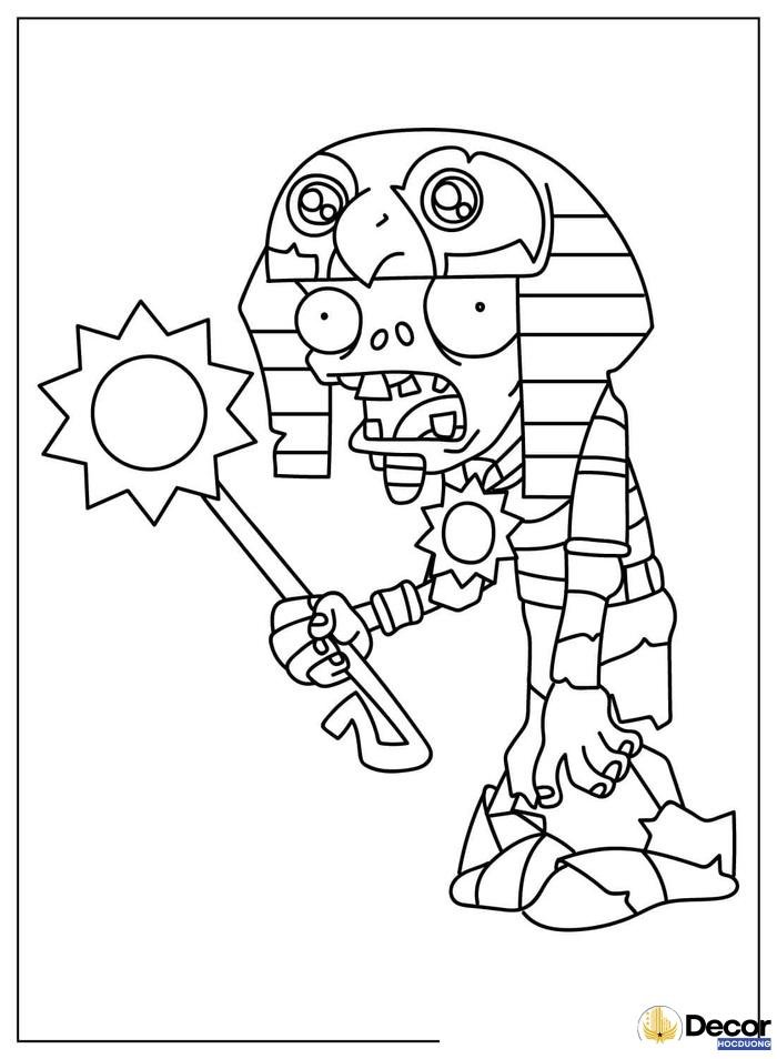 hình tô màu plants vs zombies vui nhộn
