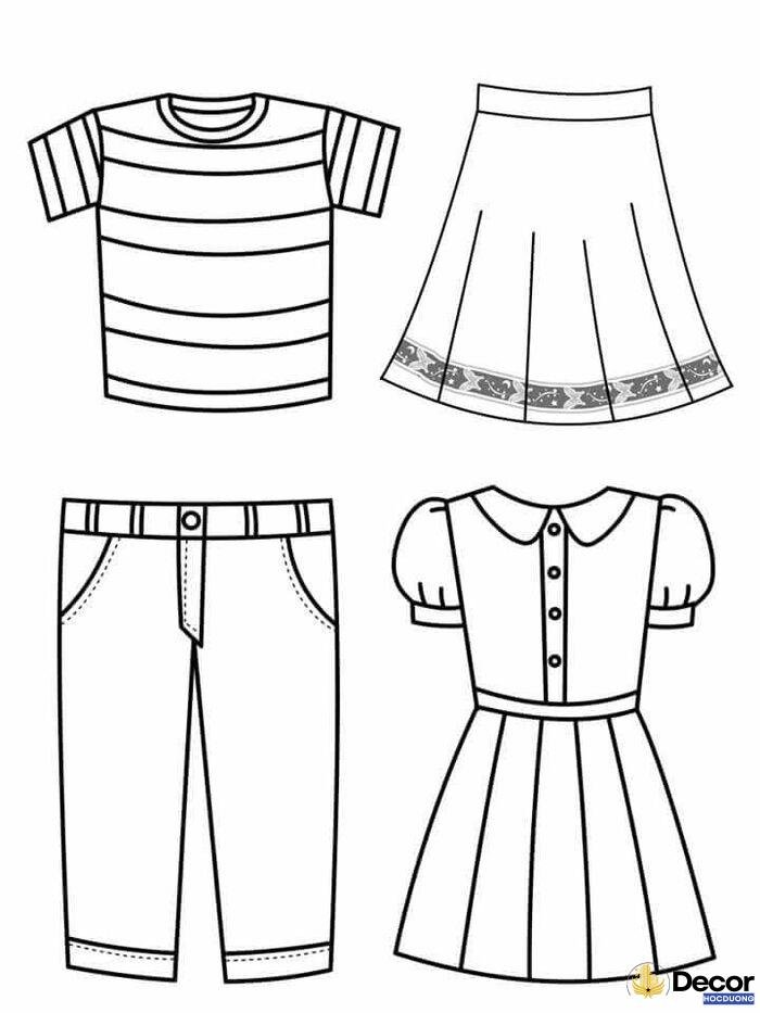 hình tô màu quần áo đáng yêu