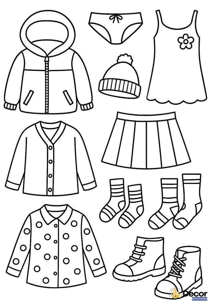 hình tô màu quần áo