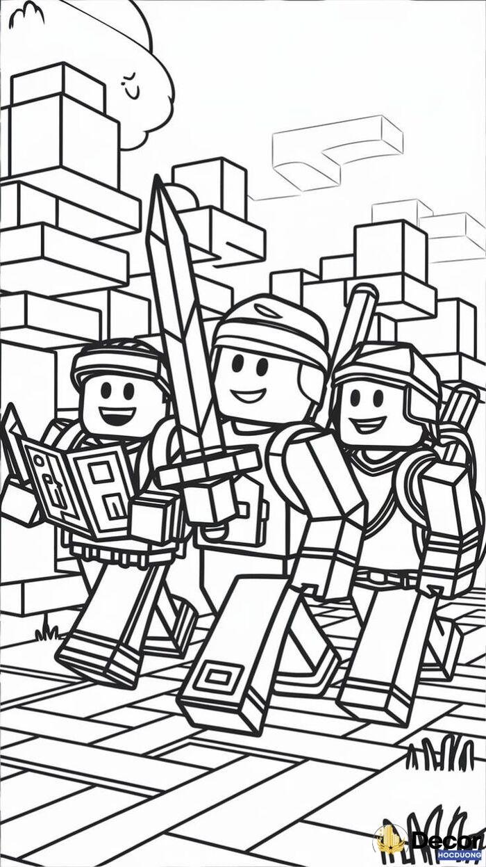 hình tô màu roblox đơn giản