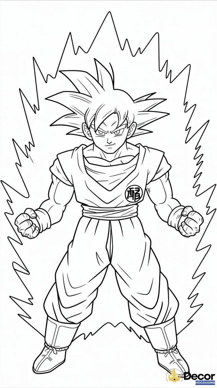 hình tô màu songoku cute