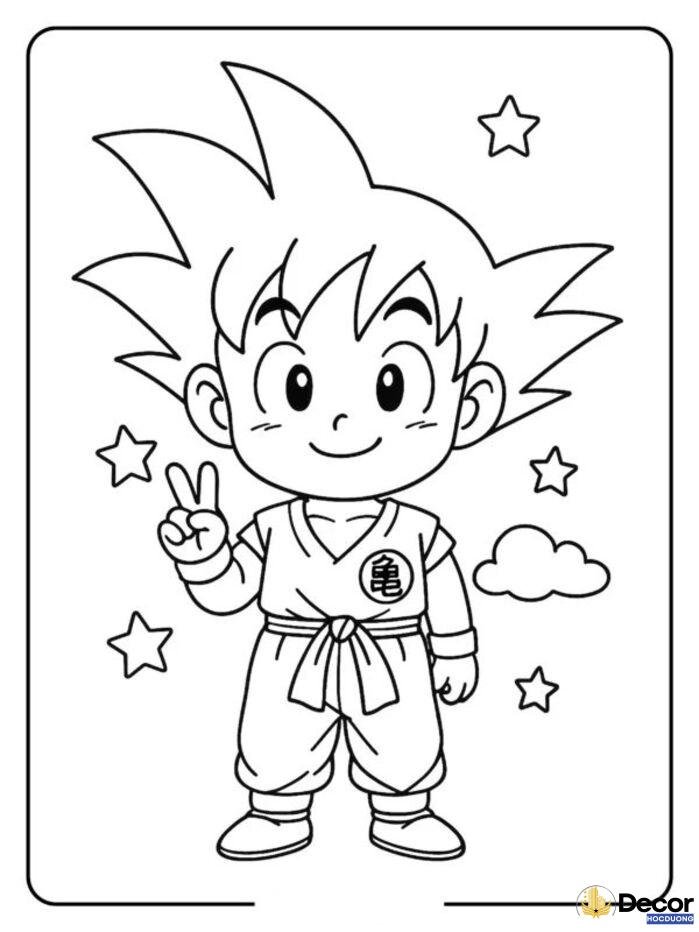 hình tô màu songoku đáng yêu