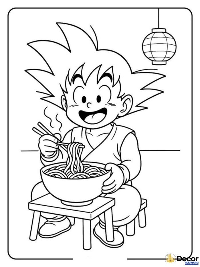 hình tô màu songoku ngộ nghĩnh