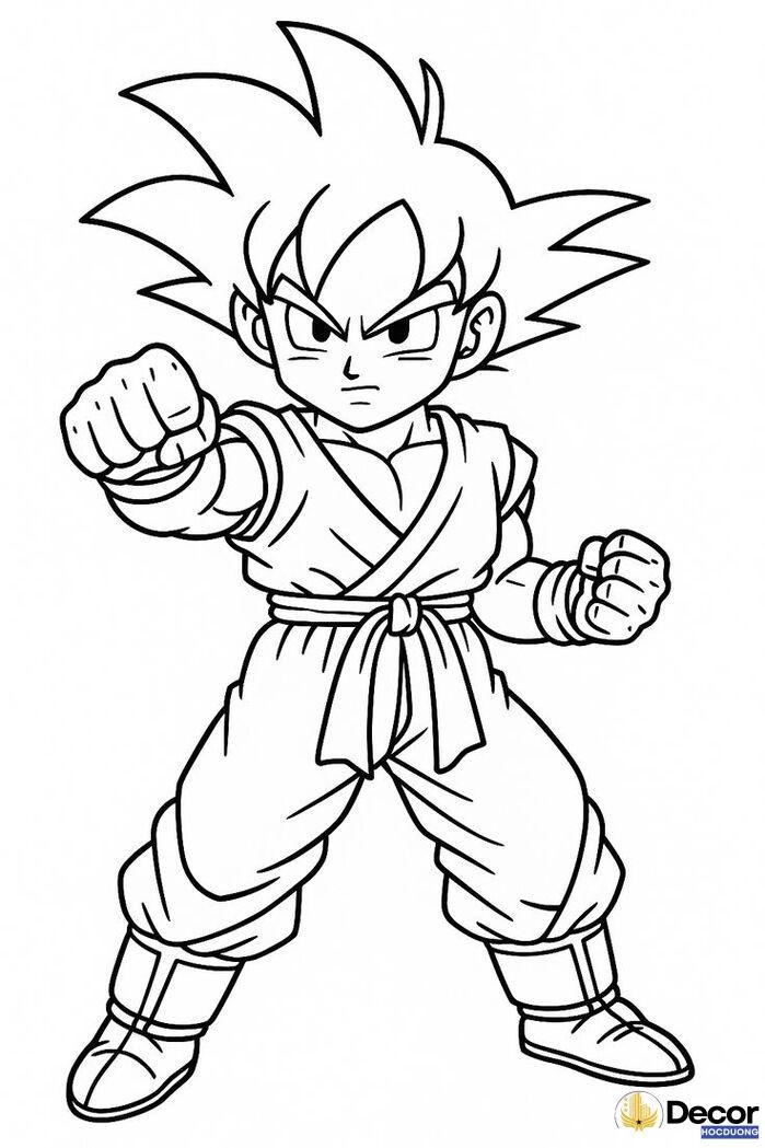 hình tô màu songoku nhiều kiểu