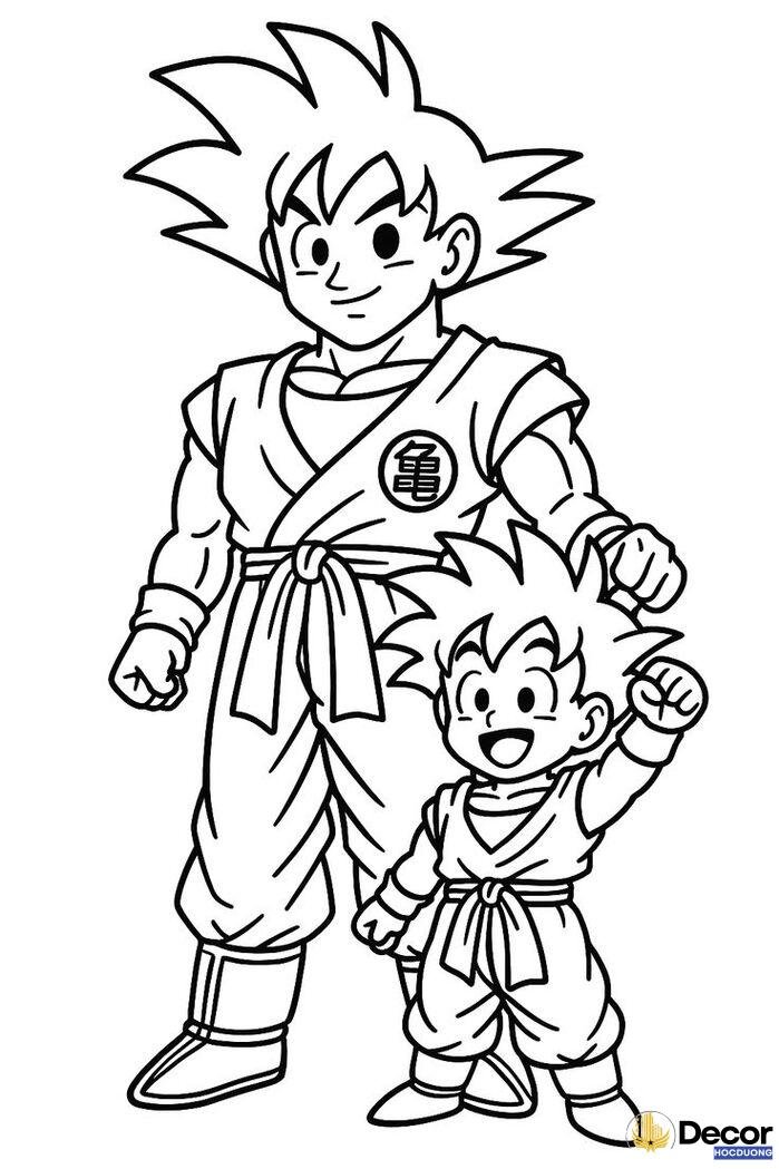 hình tô màu songoku sinh động