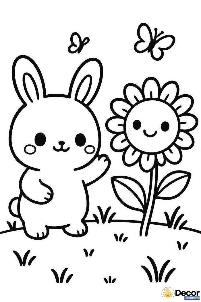hình tô màu thỏ vui nhộn