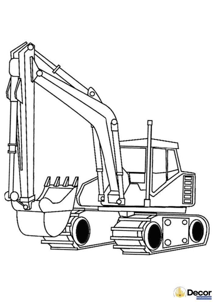 hình tô màu xe máy xúc