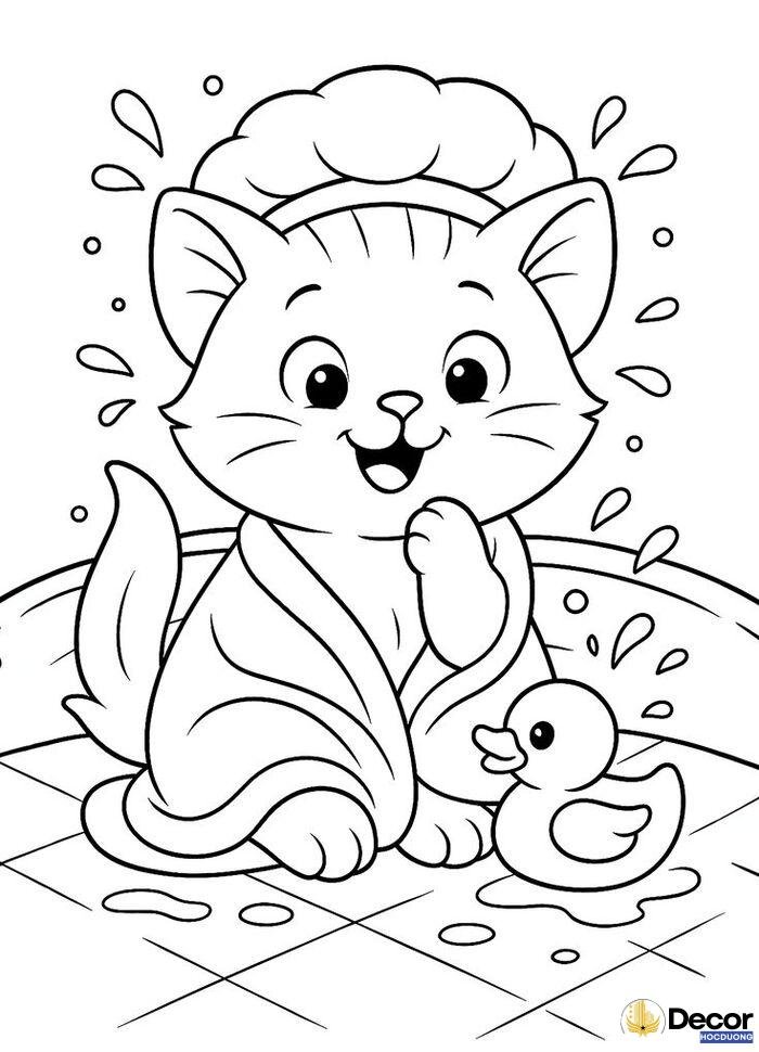 mèo tô màu sáng tạo